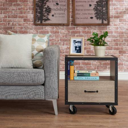 Light Modern Industrial-Style Double Layer Night Stand